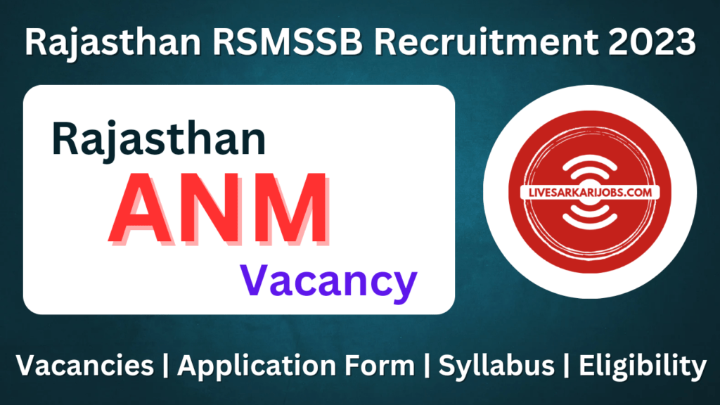 Rajasthan RSMSSB ANM Recruitment 2023
